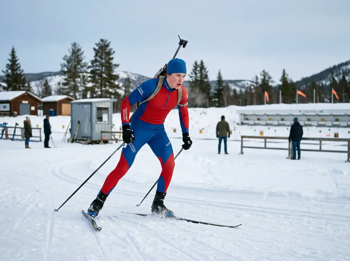 Млад биатлонист на трасе от IBU Cup в подготвителен етап